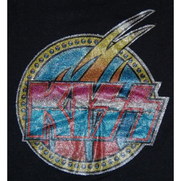Vintage 1977-1980 KISS Single Stitch Short Sleeve T-Shirt Tee Hanes Made in USA - Picture 2 of 6